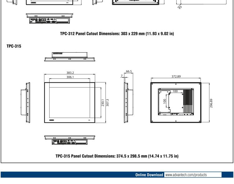 研華TPC-315 15英寸XGA TFT LED LCD觸摸屏電腦，搭載第八代Intel?Core? i3/ i5/ i7處理器，內(nèi)置8G DDR4 RAM