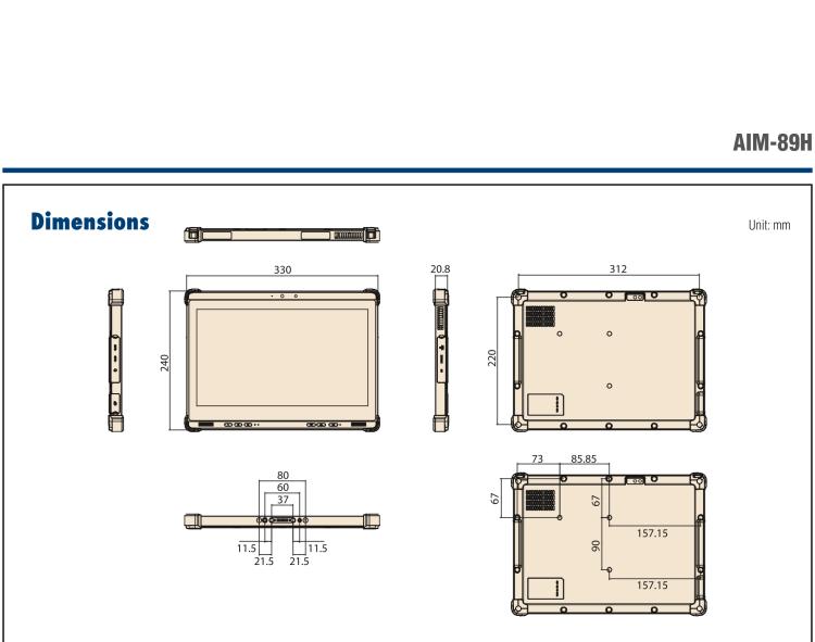 研華AIM-89H 13.3" Medical-Grade Tablet with Intel? Core? i5 processor