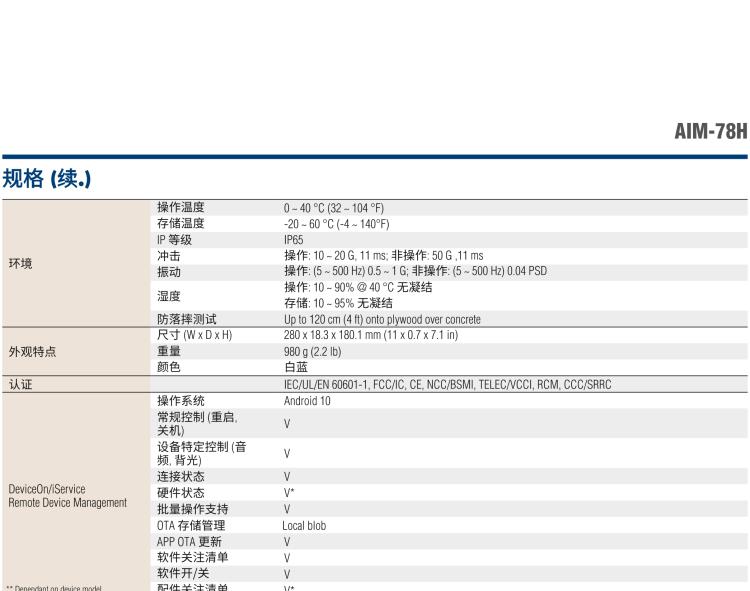 研華AIM-78H 10.1" 醫(yī)療平板電腦，搭載高通? 驍龍? 660 處理器, 安卓10