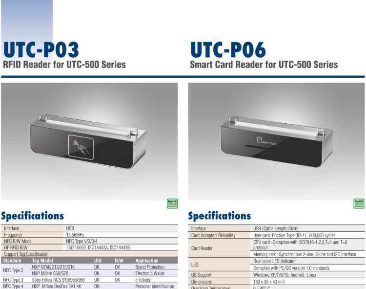 研華UTC-P03 RFID 讀卡器，適用于 UTC-515/520/532 系列