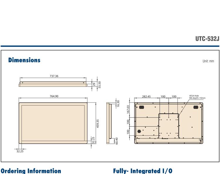 研華UTC-532J 21.5" Ubiquitous Touch Computer with Intel? Celeron? J6412 Processor