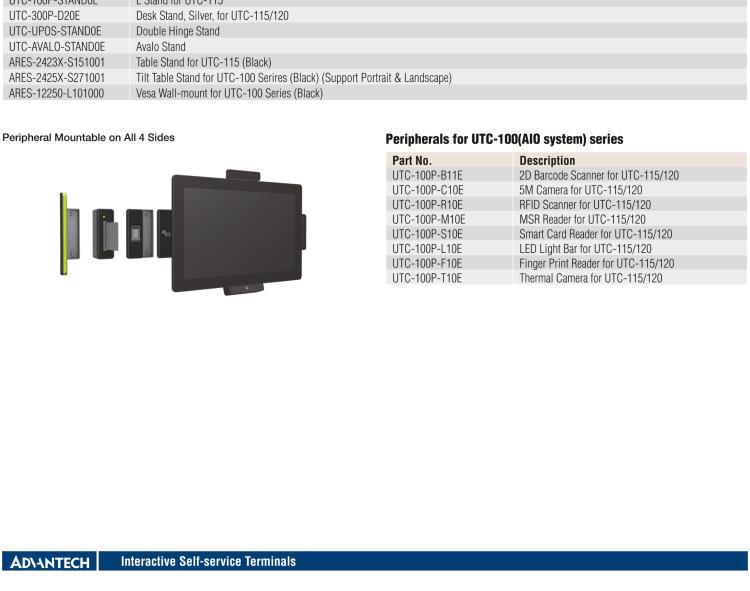 研華UTC-115G 15.6" 多功能觸控一體機 UTC-115G ，配備Intel? Celeron? N3450 /Pentium? N4200