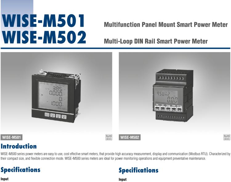 研華WISE-M501 Multifunction Panel Mount Smart Power Meter