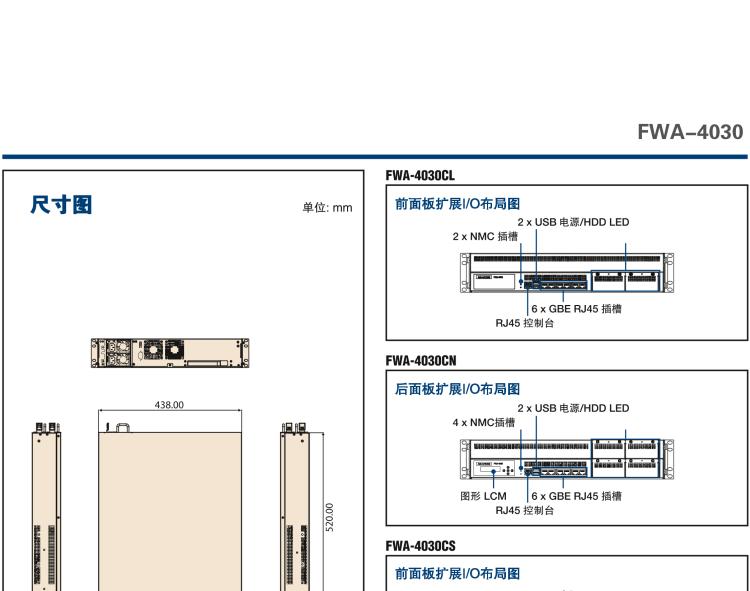 研華FWA-4030 基于第六代/第七代 Intel? Xeon? E3和 i7/i5/i3系列處理器 2U機架式網(wǎng)絡(luò)應(yīng)用平臺