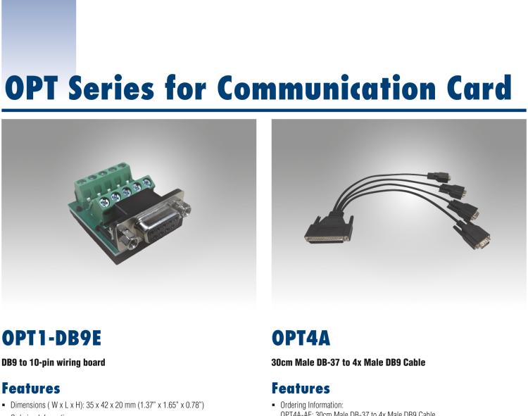 研華OPT8J 1m Male DB-78 to 8x Male DB-9 Cable