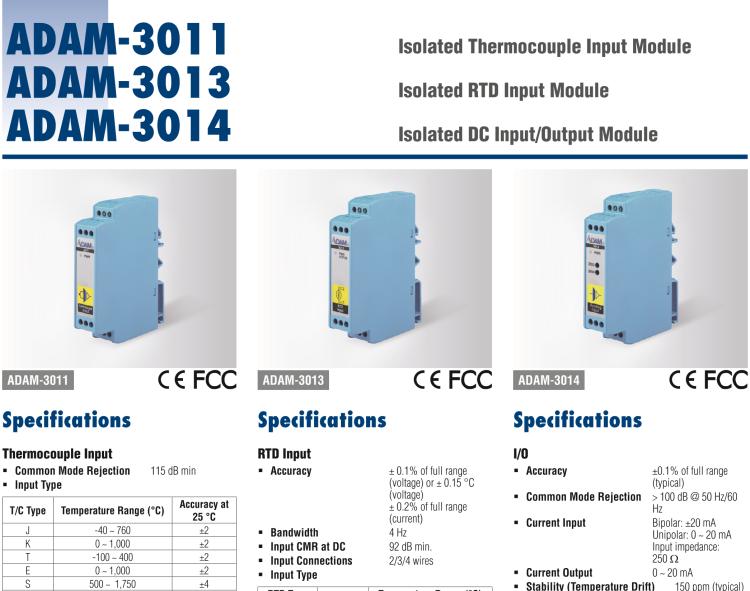 研華ADAM-3011 隔離熱電偶輸入模塊