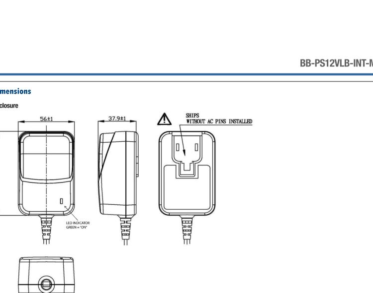 研華BB-PS12VLB-INT-MED Power Supply, AC to 12 VDC Medical-grade, Locking Plug