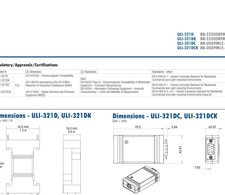 研華BB-232USB9M-LS ULI-321DK USB 2.0到RS-232轉(zhuǎn)換器，DB9公頭 端口號(hào)鎖定