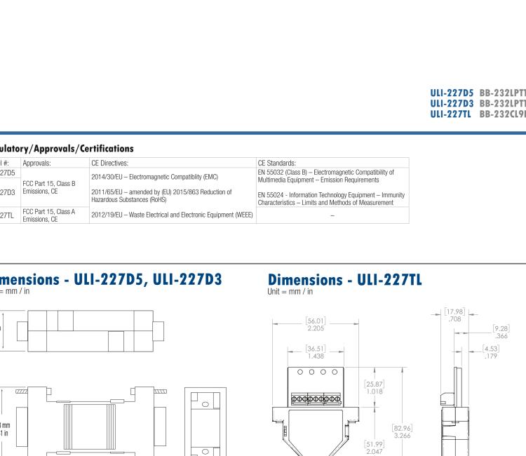 研華BB-232LPTTL33 ULI-227D3 RS-232（DB9母頭）至3.3V TTL（DB9公頭）轉(zhuǎn)換器，端口供電