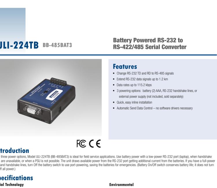 研華BB-485LDRC9 ULI-224TC RS-485 工業(yè)隔離轉換器