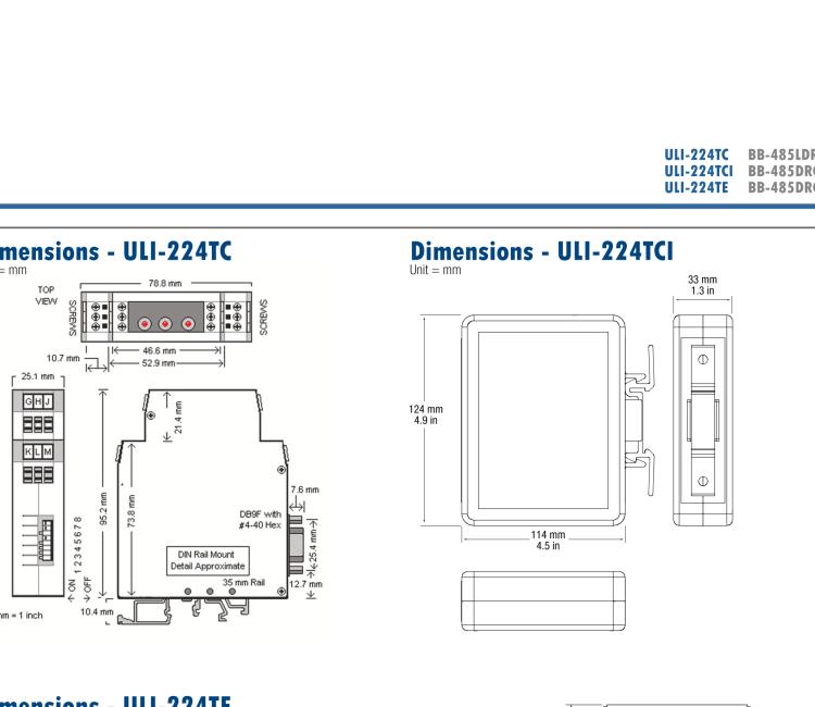 研華BB-485BAT3 ULI-224TB RS-232（DB9母頭至RS-422/485（接線端子）轉換器，電池供電