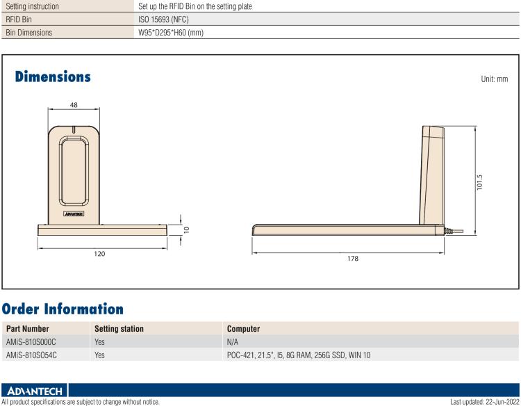 研華AMiS-810 AMiS-810 RFID Based Medication Bin Setting Station